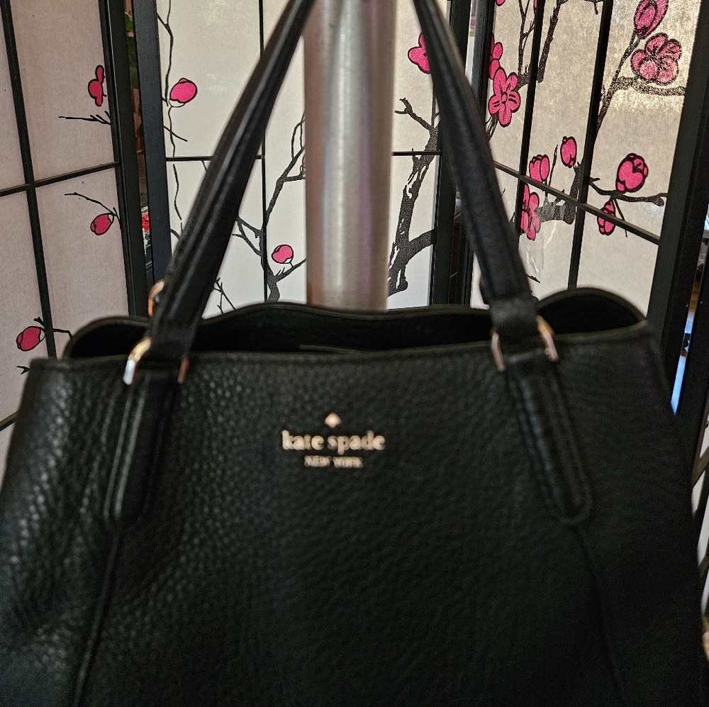EUC Kate Spade Black Large Pebbled Texture Leather Crossbody/Satchel Bag